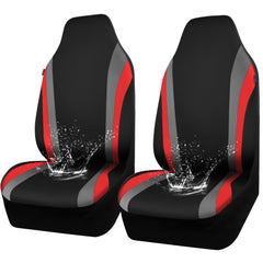 CAR PASS AquaShield front seat cover installed in black and red for sportier interior