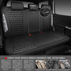 CAR PASS back bench with middle zipper enables armrest access