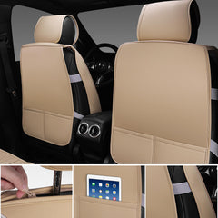 CAR PASS beige leather bling rear seat cover supports cleanliness and comfort.