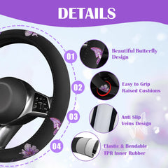 CAR PASS Black purple car mats set enhances interior color and protection.