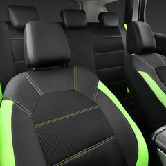 CAR PASS black with green accents seat cover elevates interior look.