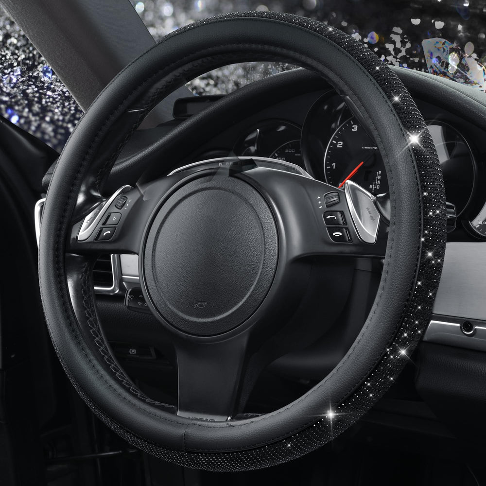 CAR PASS Bling Diamond steering wheel cover interior anti-slip points for stable handling