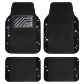 CAR PASS Bling Diamond floor mats front set with sparkling rhinestones for interior shine