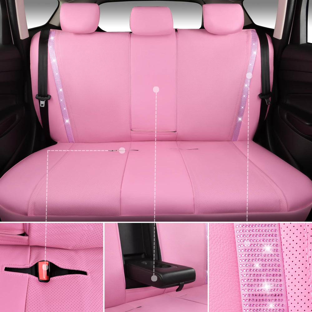 Crystal detail closeup from CAR PASS Bling Diamond seat cover