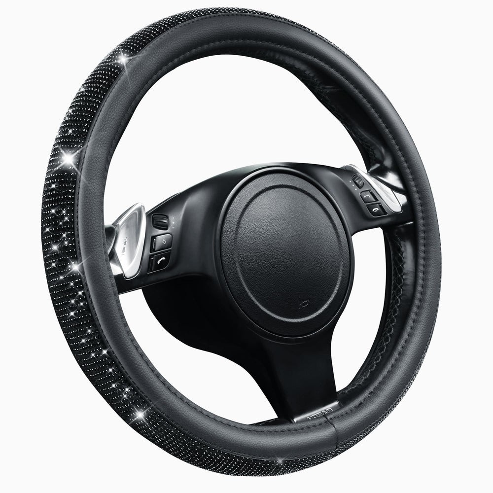 CAR PASS Bling Diamond steering wheel cover easy installation for quick upgrade