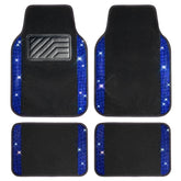 CAR PASS Bling Diamond Floor Mat front view with rhinestones protecting upholstery