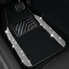 Close-up of CAR PASS rhinestones showing sparkle and durable stitching.