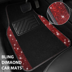 CAR PASS Bling Diamond floor mat front-right rhinestones shield from spills.