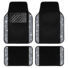 CAR PASS Bling Diamond floor mats front section with rhinestones for a stylish interior.