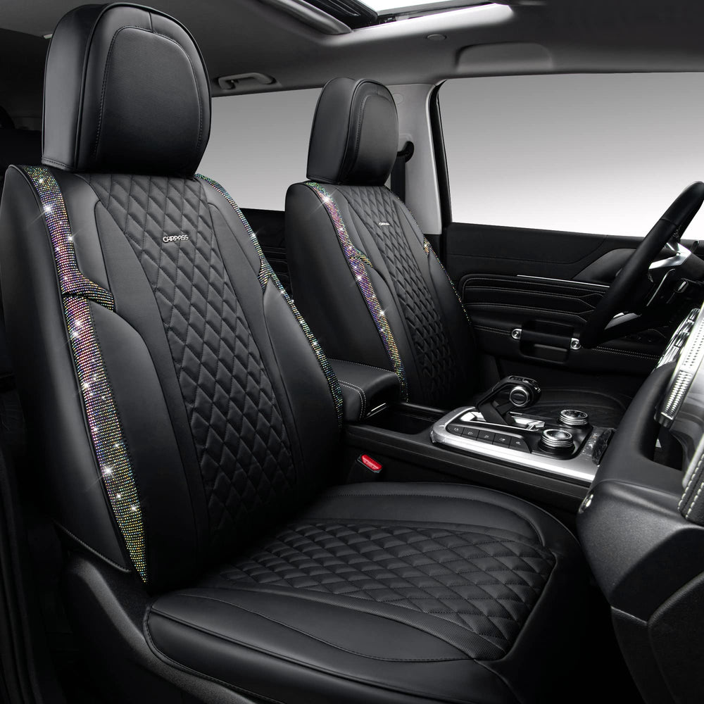 CAR PASS headrest cover with rhinestones enhances cabin style and durability.