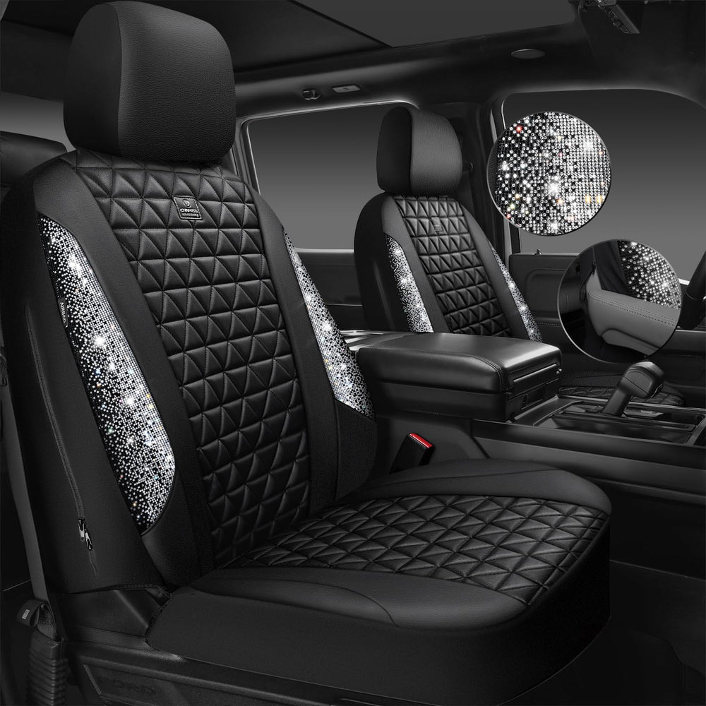 CAR PASS universal sparkly diamond back bench cover protects seats and cleans easily