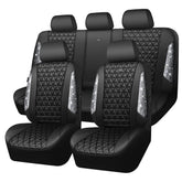 CAR PASS bling diamond leather seat cover front view adds luxury sparkle