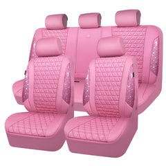 CAR PASS Bling Diamond Pink front left seat cover sparkles and protects.