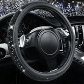 CAR PASS Bling Diamond steering wheel cover close-up with crystals adds luxe grip
