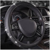 CAR PASS bling diamond steering wheel cover with rhinestones adds glamorous shine and grip