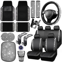 CAR PASS diamond steering wheel cover adds shine and grip.