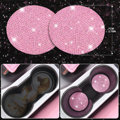 CAR PASS bling pink cup holder coasters keep interiors clean.