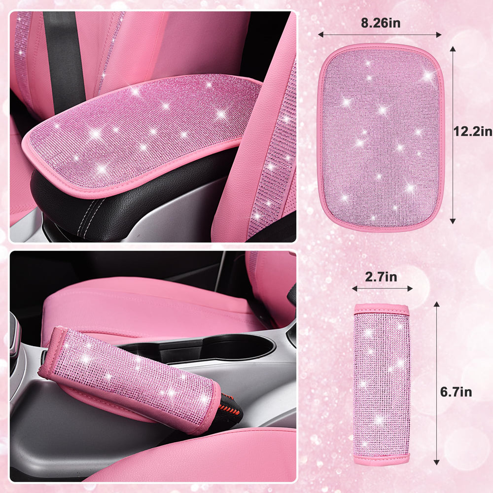 CAR PASS bling pink one-button start ring shines while highlighting ignition.