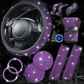 CAR PASS Bling purple steering wheel cover adds luxurious sparkle to the interior.