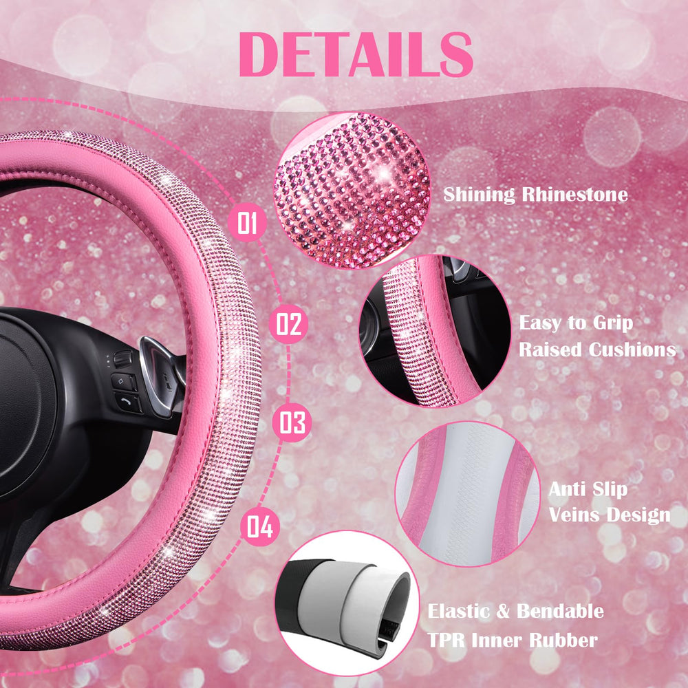 CAR PASS bling seat belt cover provides comfortable sparkle for daily drives.