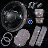 CAR PASS bling steering wheel cover adds sparkle and grip for a stylish ride.