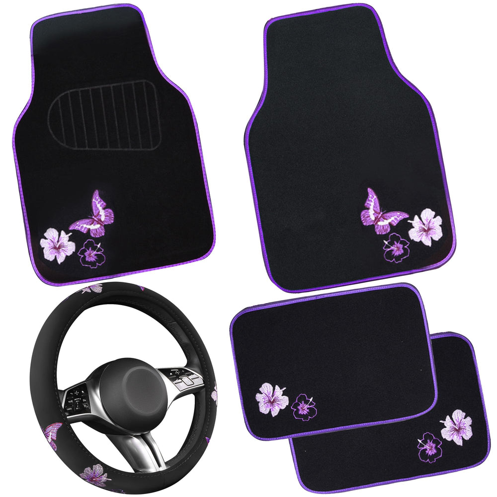 CAR PASS Butterfly steering wheel cover adds grip and style.