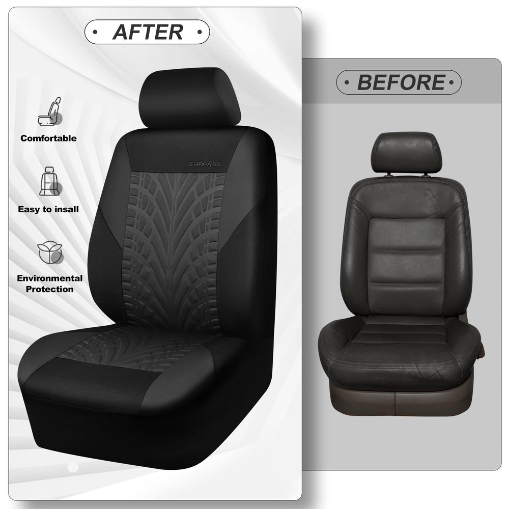 CAR PASS charcoal-on-black-styling provides a sleek, modern cabin upgrade.