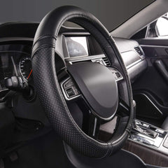 CAR PASS microfiber leather cover durable finish protects your steering wheel from wear.