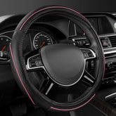 CAR Pass Colour Piping Leather cover front view enhances grip and style