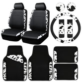CAR-PASS cow print front seat covers enhance interior style and protection