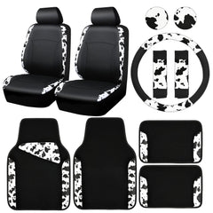 CAR-PASS cow print front seat covers enhance interior style and protection