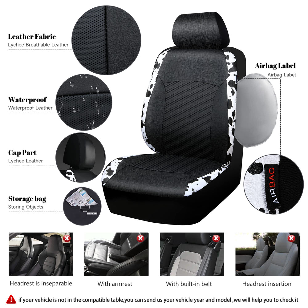CAR-PASS cow print seat belt pads provide comfort on long trips