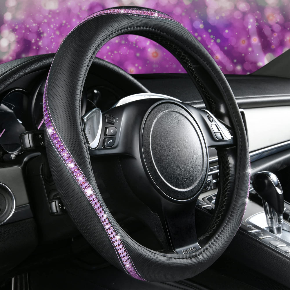 CAR PASS studded crystal rhinestones illuminate the steering wheel