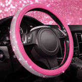 CAR PASS Diamond Pink Leather cover with crystal sparkle for glamorous interior and grip