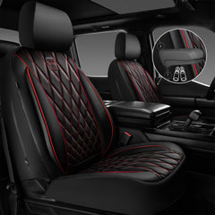 CAR PASS diamond stitching leather seat covers highlighting refined detail and upscale cabin look
