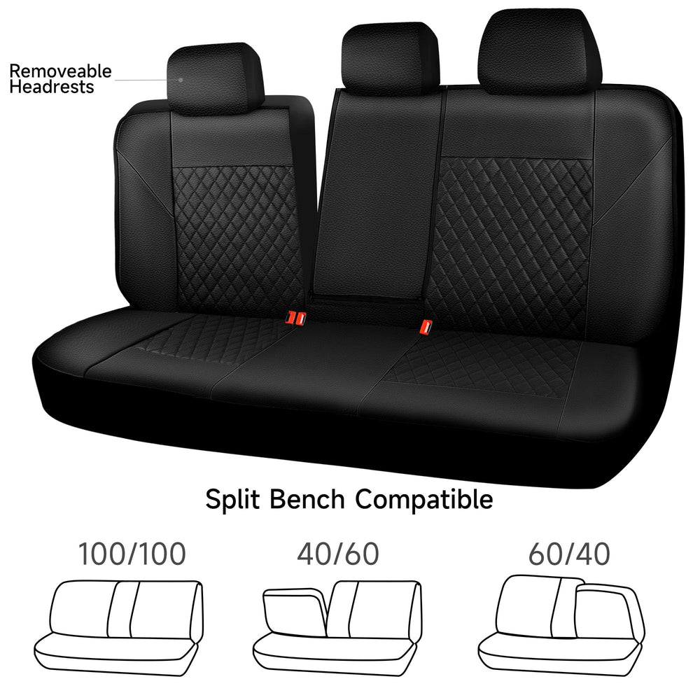 CAR PASS easy-install back seat cover includes three removable headrests.