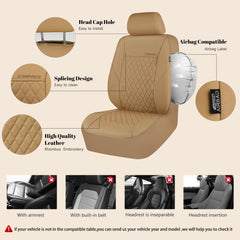 CAR PASS easy-install beige seat covers for quick upkeep