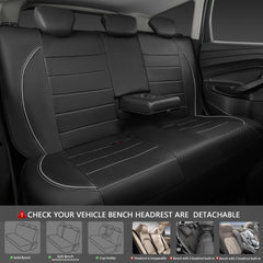 CAR PASS easy-install design with headrest cutouts and zippers for secure fitting.