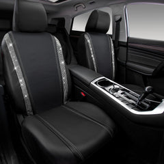 CAR PASS easy-install kit highlights two seat covers and removable headrests for quick setup