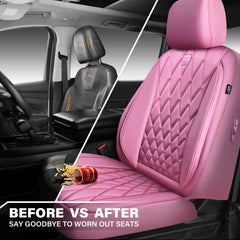 CAR PASS easy-installation front seat cover with armrest compatibility for quick setup.