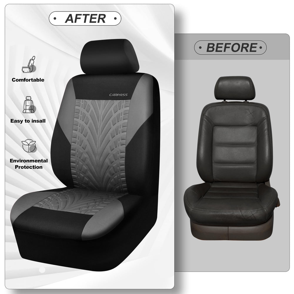 CAR PASS embossed tyre fabric texture adds premium feel to interior.