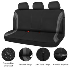 CAR PASS EVA rear bench cover showing split-seat compatibility