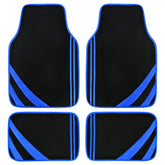 CAR PASS faux leather front-left mat with blue edge protecting interior from spills