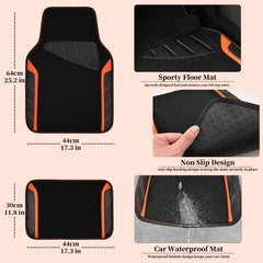 CAR PASS front floor mats with nibbed backing stay in place.