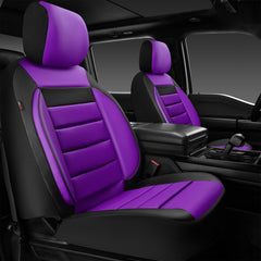CAR PASS leather front seat cover in black purple; stylish upgrade and enhanced comfort