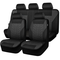 CAR PASS full set seat covers with embossed tyre texture enhances interior style and protection