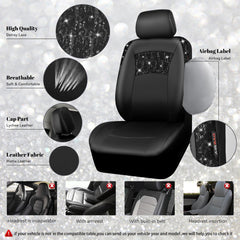 CAR PASS glitter steering wheel cover adds sparkle and grip.