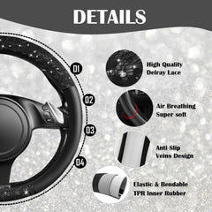 CAR PASS lace leather texture detail enhances interior elegance.