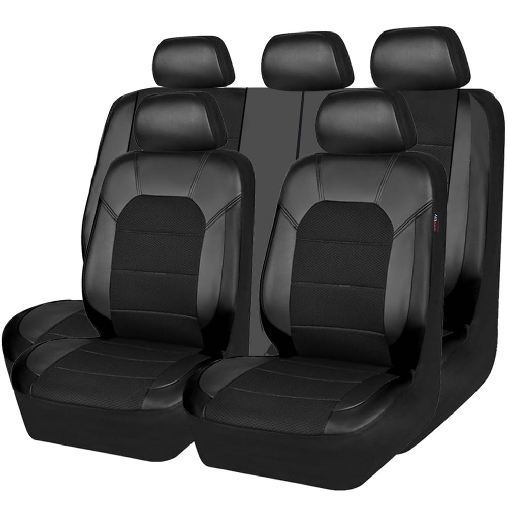 CAR PASS leather and 3D air mesh front seat cover enhances interior style and comfort.