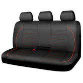 CAR PASS leather back seat cover with full-coverage fit and stylish black-red design.